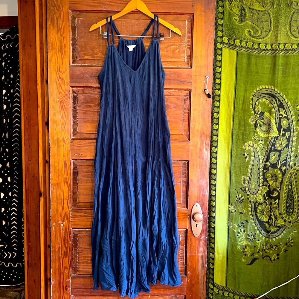 Garnet hill linen maxi dress